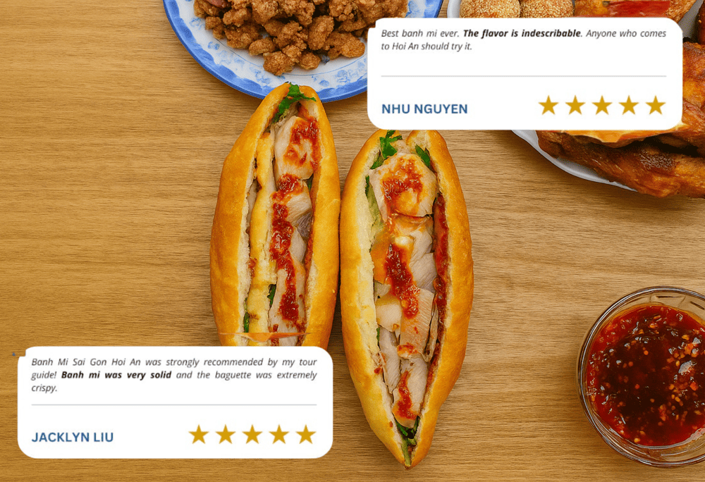 The soft and airy baguette at Banh Mi Sai Gon Hoi An perfectly enhances the taste of all the banh mi choices here